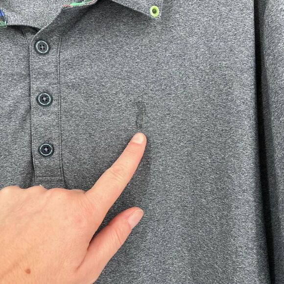 Walter Murray Polo shirt size XL gray & plaid - Picture 3 of 8